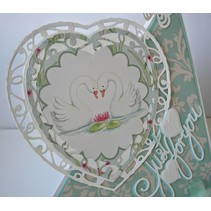 Tonic, stempelen en embossing stencil, Genot Affecties hart punch, 2 template