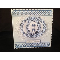 Tonic, stempelen en embossing stencil, Delicate latice, ovaal stempel, 5 template
