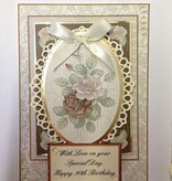 TONIC Tonic, presning og prægning stencil, Delicate latice, oval punch, 5 skabelon