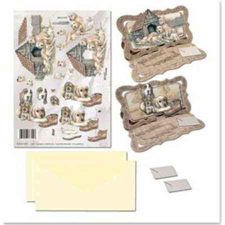 BASTELSETS / CRAFT KITS: Bastelset Aufstellkarten mit Tiermotiven Hunde