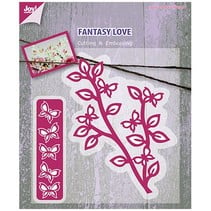 Cutting and embossing stencil branch with butterflies