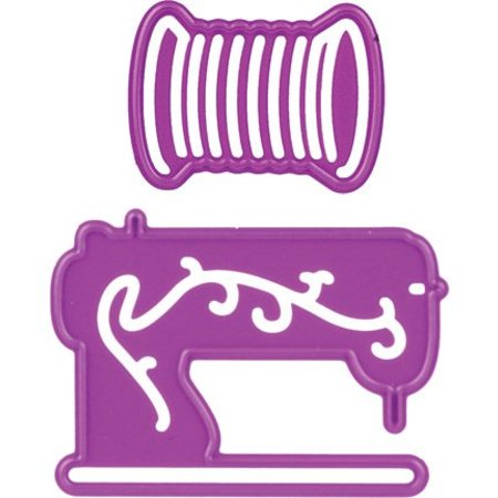 Joy!Crafts und JM Creation Stanz- und Prägeschablone, Nähmaschine und Garne