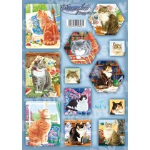 Bastelset: Dufex mueren Cartas de Trampa de agua de hoja de conjunto de corte, Gatos