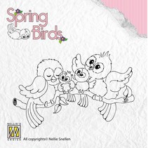 Timbri trasparenti, uccelli di primavera Happy Family