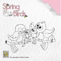 Transparent Stempel, Spring-birds Happy Family