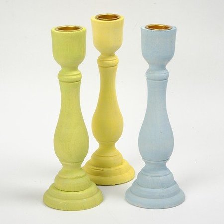 Objekten zum Dekorieren / objects for decorating Kandelaars gemaakt van hout - met een metalen inzetstuk voor kaarsen met 2 cm diameter