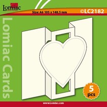 5 cards: Popup card with 1 heart, A6, dual card