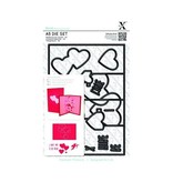 X-Cut / Docrafts X-cut, hulning skabelon, A5 Set (11pcs) - Pop Up Card Kærlighed