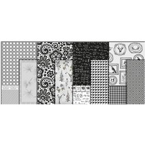 Decoupage paper, assortment black and white, sheet 25x35 cm, 8 sort. Sheet