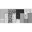 DESIGNER BLÖCKE  / DESIGNER PAPER Papel decoupage, surtido en blanco y negro, hoja de 25x35 cm, 8 ordenar. Hoja, hoja de 25x35 cm, 8 ordenar. Hoja