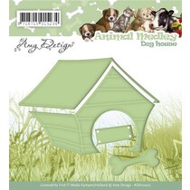 Stempelen en embossing stencil, Animal Medley, hond huis