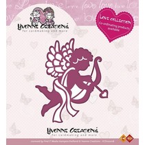 Stempelen en embossing stencil, Yvonne Creations, Love Collection, Cupido