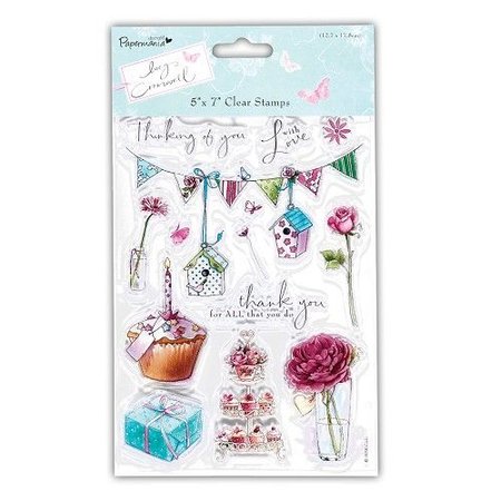 Stempel / Stamp: Transparent Limpar selos, Lucy Cromwell - Bandeirinha, 15 indivíduos