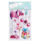 Stempel / Stamp: Transparent Klare frimerker, Lucy Cromwell - Bunting, 10 design, tekopper og blomster