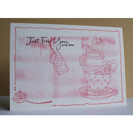 Stempel / Stamp: Transparent Selos claros, Lucy Cromwell - Bunting, 10 projetos, xícaras de chá e flores