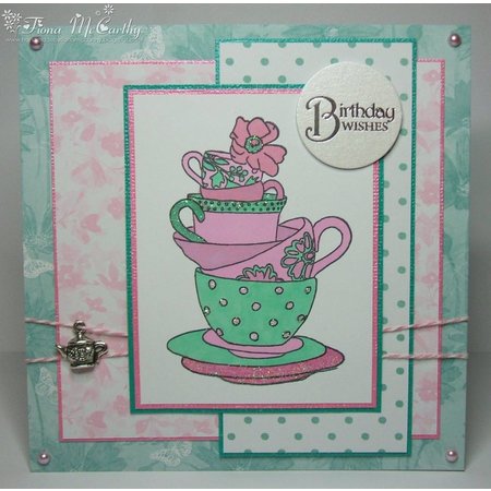 Stempel / Stamp: Transparent Transparent Stempel, Lucy Cromwell - Bunting, 10 Motive, Teacups und Blumen