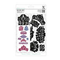 XCUT, A5 jeu de templates de poinçonnage (8 HAMPERS) - salutations ornées