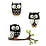 Embellishments / Verzierungen 3D Sticker: Owl black, with glue dot, 3 pieces