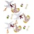 Embellishments / Verzierungen 3D Decorative Stickers: baby stork with glue dot, 12 piece