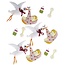 Embellishments / Verzierungen 3D Decorative Stickers: baby stork with glue dot, 12 piece