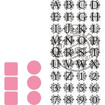Corte e estampagem stencils Marianne Projeto + carimbar 32 letras