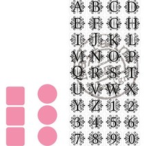 Skæring og prægning stencils Marianne Design + stempel 32 bogstaver
