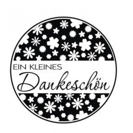 Stempel / Stamp: Holz / Wood holze Mini-Stempel mit deutsche Text "ein kleines Dankeschön" , 3cm ø