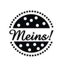 Holz-Mini-Stempel mit deutschem Text "meins" , 2cm ø
