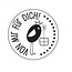 Stempel / Stamp: Holz / Wood holze mini stamp with German text "from me to you", ø 2cm