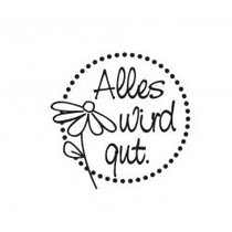 Holze mini stempel met Duitse tekst "alles goed", ø 2cm