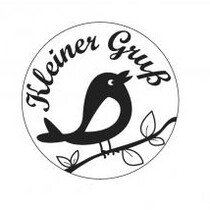 holze Mini-Stempel mit deutsche Text "Kleiner Gruß" , 2cm ø