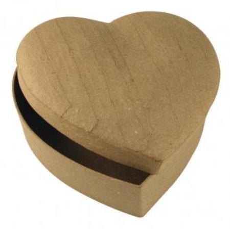 Objekten zum Dekorieren / objects for decorating Paper mache box heart 15,5x15,5x6,5 cm