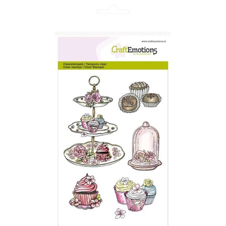 Crealies und CraftEmotions Craft Emotions Transparent stamps A6, delicacy "High Tea Rose" - Copy