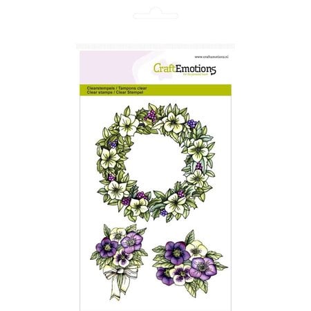Crealies und CraftEmotions Craft Emotions Transparent stamps A6, delicacy "garland Purple Holiday"