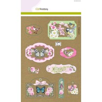Manualidades Emociones Kraft papel diseño Botánico 4 hojas A4