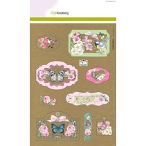 Craft Emotions Kraft paper design Botanical 4 Sheets A4