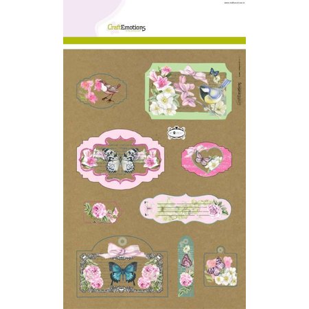 Crealies und CraftEmotions Craft Følelser Kraft papirdesign botaniske 4 ark A4