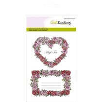 CraftEmotions Transparent stempel A6, Delikatesse "Rosen Etiketten"