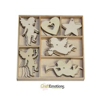 Holiday Ángel 30 piezas en una caja de madera !! 10,5 x 10,5 cm