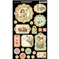 Chipboards, ausgestanzte Teile, Sweet Sentiments Collection