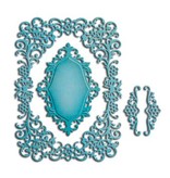 Spellbinders und Rayher Etiquetas Spellbinders Nestabilities, tapetes plantilla golpe, marcos decorativos y esquina