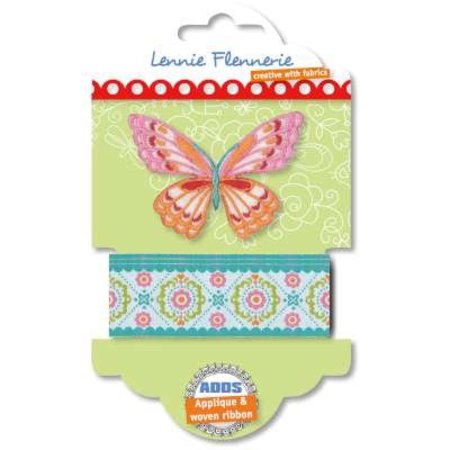 Textil Lennie Flennerie, nastro tessuto farfalla e applique