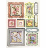 Sticker Folie klistremerke, størrelse 23,5x16,5 cm, blomster, fire slag. blad