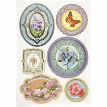 autoadesivo della stagnola, formato 23,5x16,5 cm, fiori, 4 specie. foglia