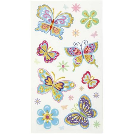 Sticker Funny Stickers, Butterfly, 6 assorted sheets