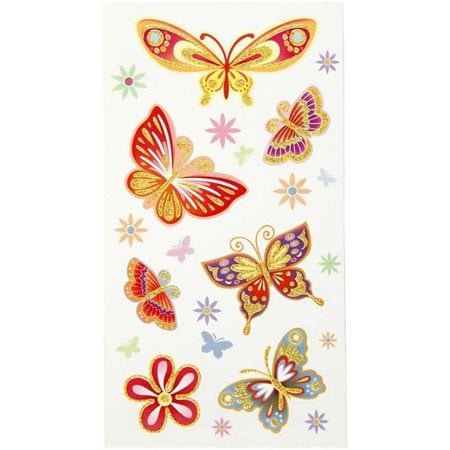 Sticker Funny Stickers, Butterfly, 6 assorted sheets