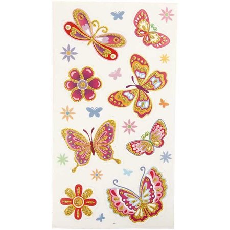 Sticker Etiquetas engraçadas, borboleta, 6 folhas sortidas