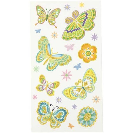 Sticker Etiquetas engraçadas, borboleta, 6 folhas sortidas