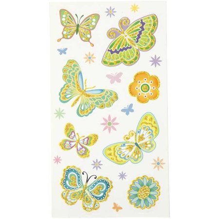 Sticker Funny Stickers, Butterfly, 6 assorted sheets