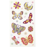 Sticker Etiquetas engraçadas, borboleta, 6 folhas sortidas
